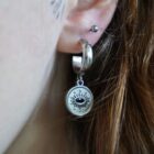 Bewitched witchy stainless steel hoops earrings in silver