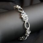 Silver bulky punk chain bracelet in stainless steel