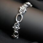 Silver bulky punk chain bracelet in stainless steel