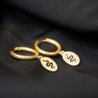 The Rattlesnake boho / witchy stainless steel earrings in gold