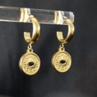 Bewitched witchy stainless steel hoops earrings in gold