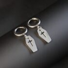 Small silver earrings with coffin charms