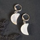 Opal witchy moon earrings