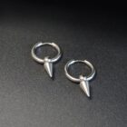 Bleak silver punk earrings in stainless steel