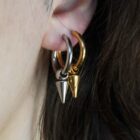 Bleak gold and silver punk earrings in stainless steel